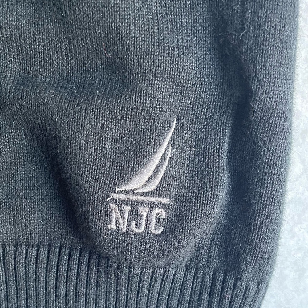 Nautica Jeans Co. Black Button-Neck Cotton Henley Sweater Minimalist, size XL - Picture 5 of 5